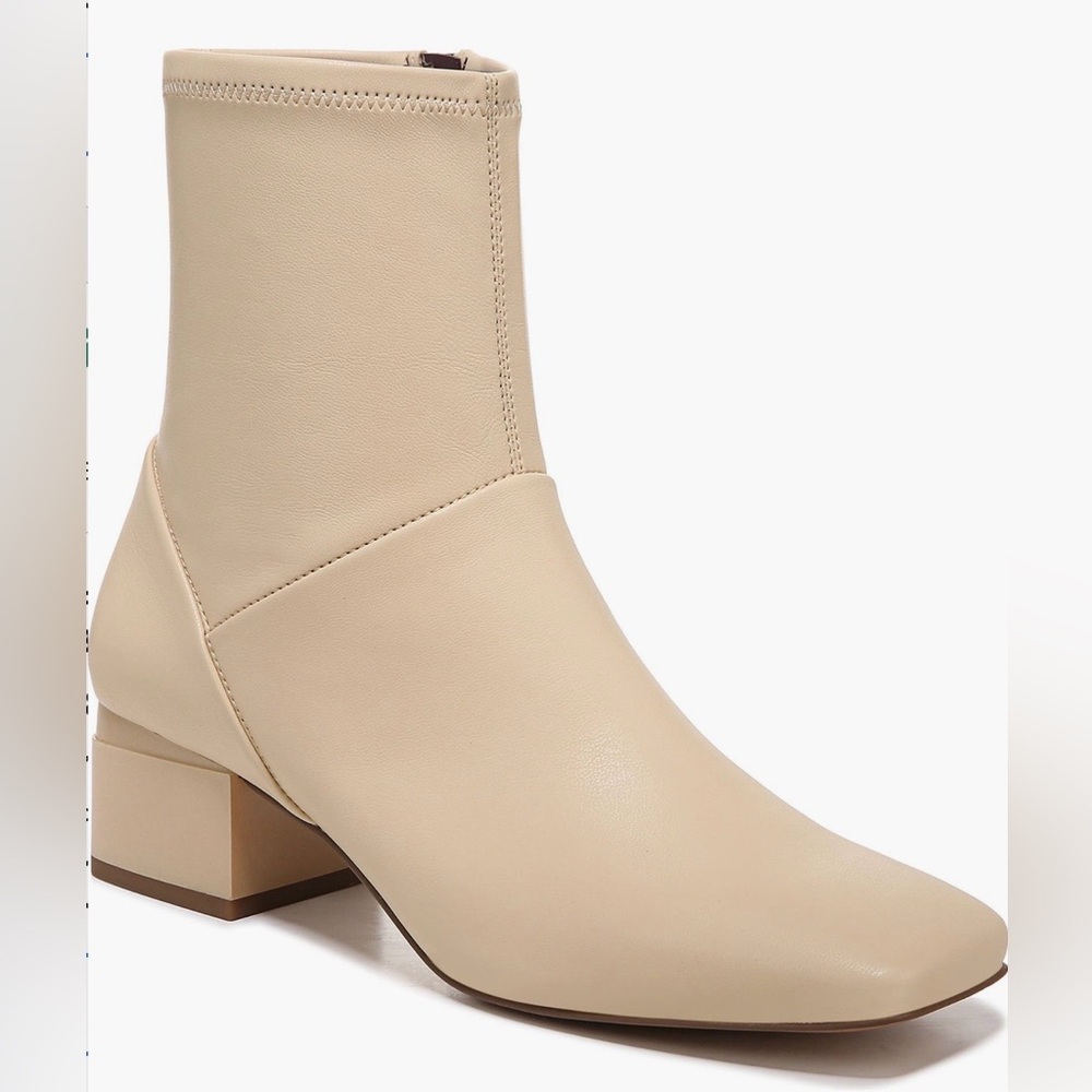 Franco Sarto Wies Block Heel Bootie, Size 7.5, Color Panna